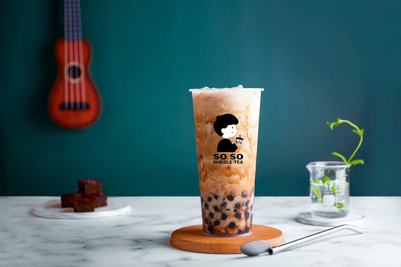 Classic Milk Tea cu boba la SO SO Bubble Tea